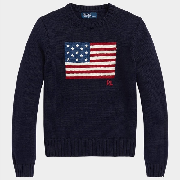 Ralph Lauren The Iconic Flag Sweater in Navy - Picture 2 of 8
